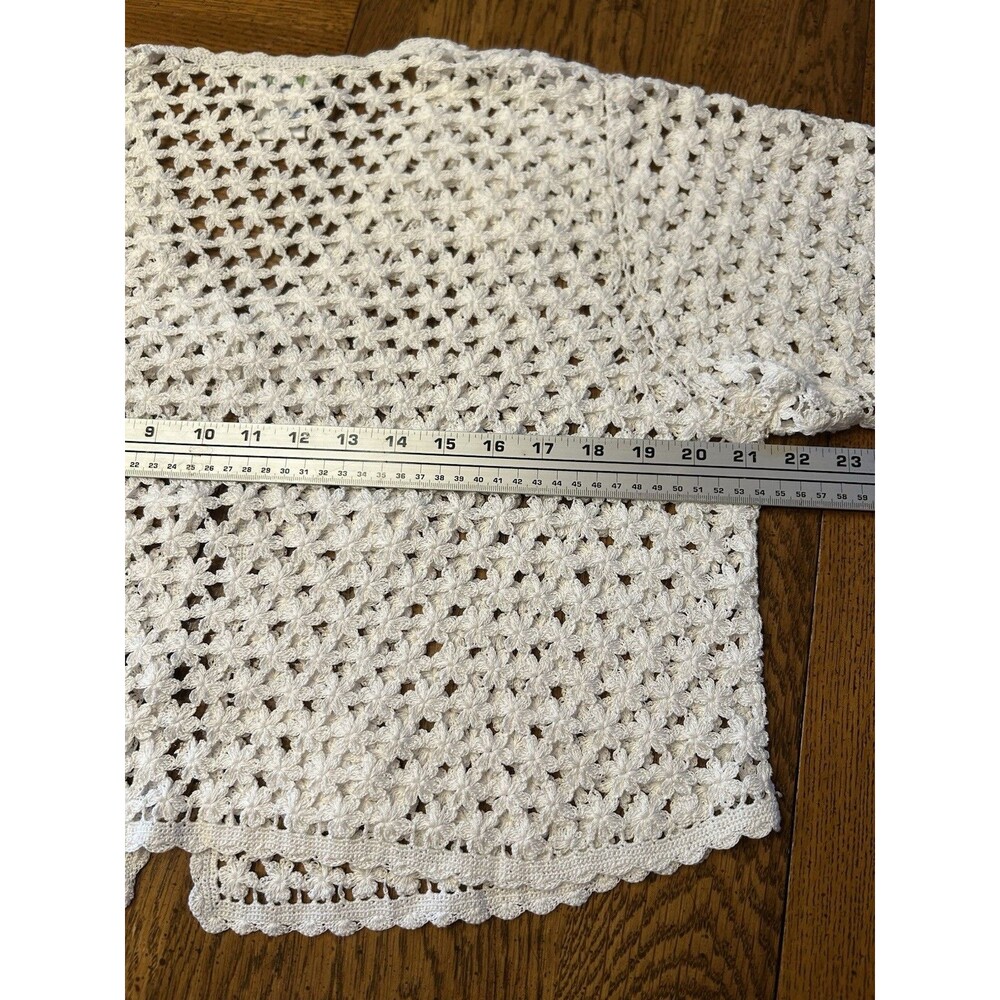 Vintage April Cornell Crochet Sweater Cardigan Sz Medium Cottagecore Dainty Boho - Picture 7 of 12